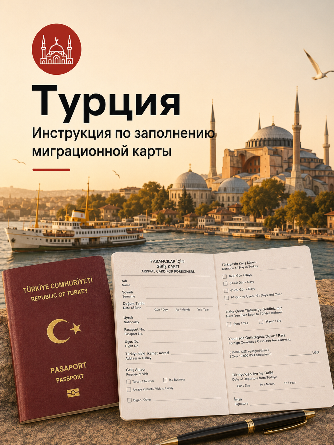 Инструкция по заполнению миграционной карты Турции
