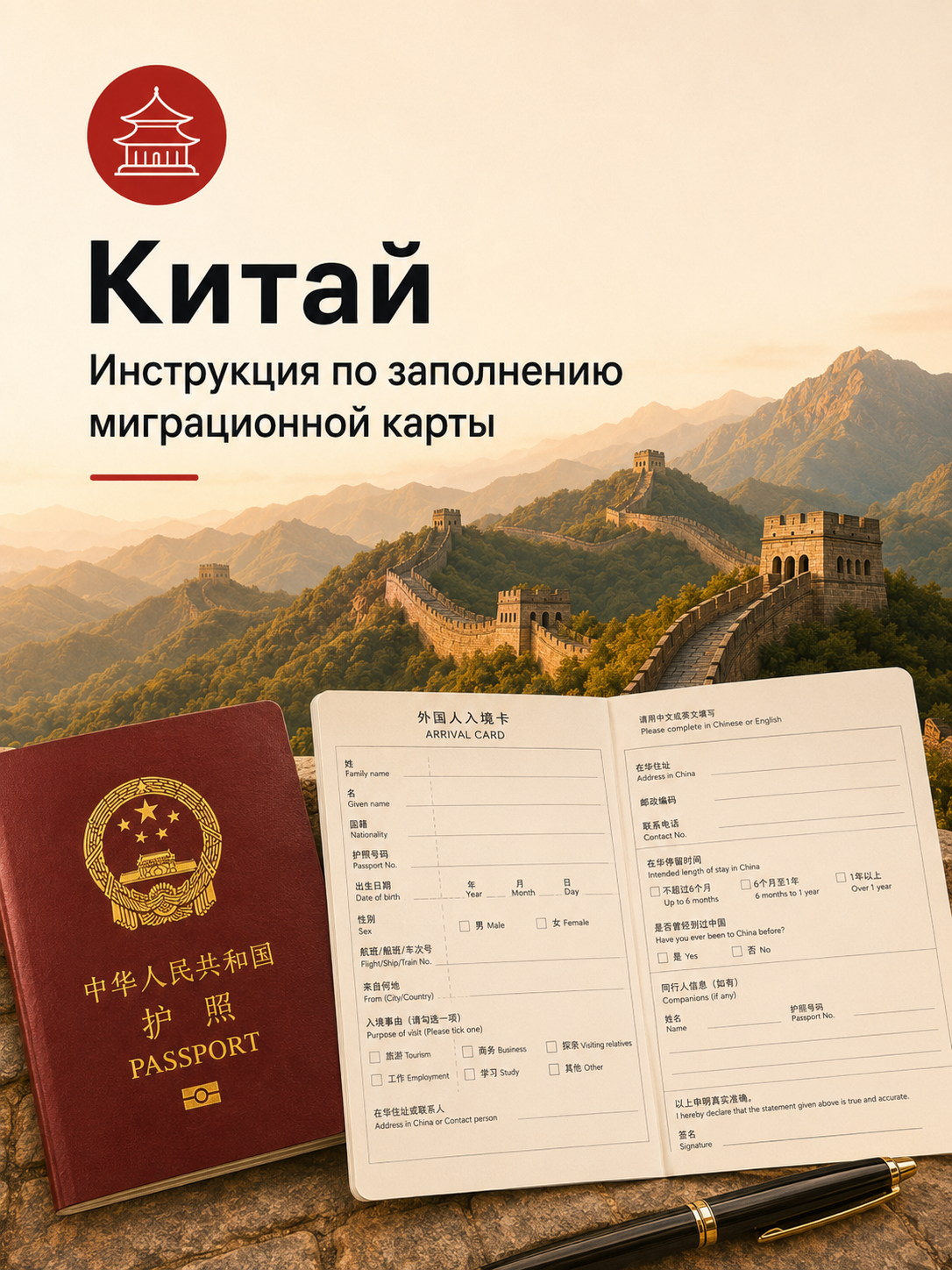 Инструкция по заполнению миграционной карты Китая