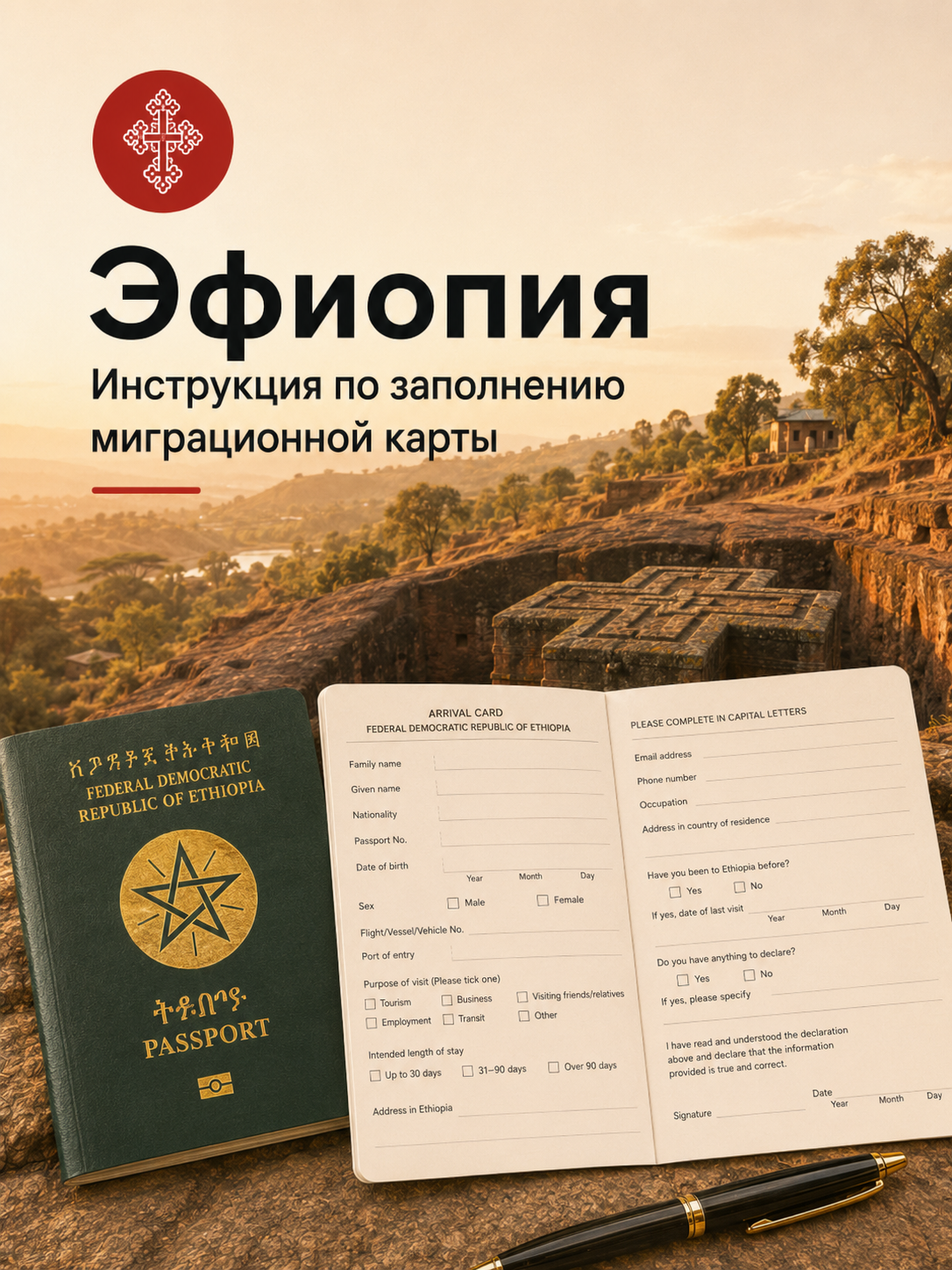 Инструкция по заполнению миграционной карты Эфиопии