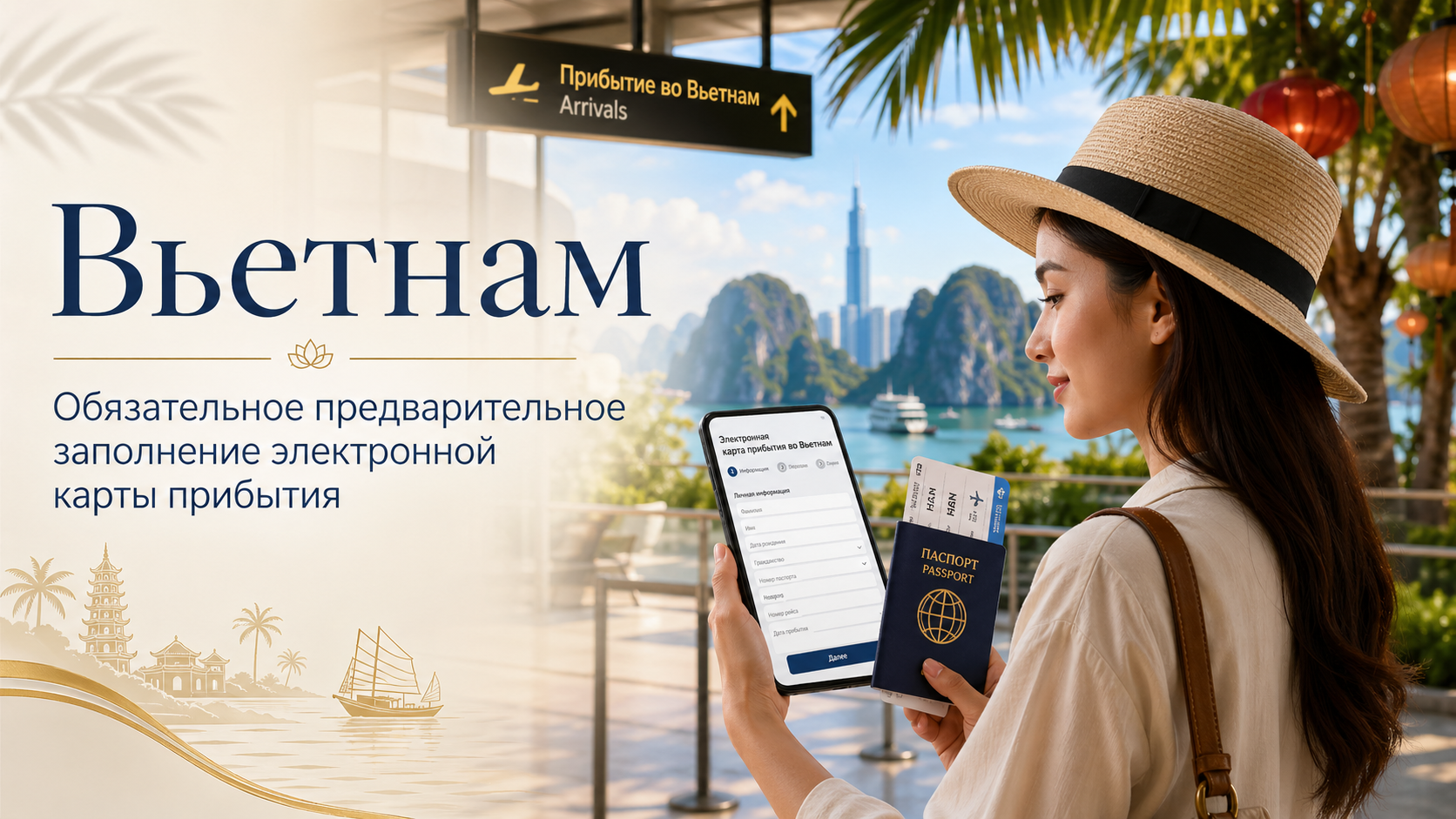 Вьетнам. Обязательное предварительное заполнение электронной карты прибытия